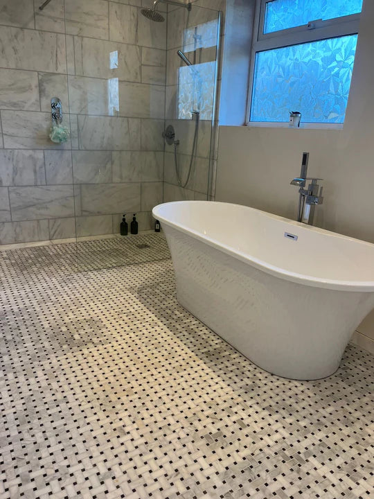 Carrara White Marble Basket Weave Mosaic