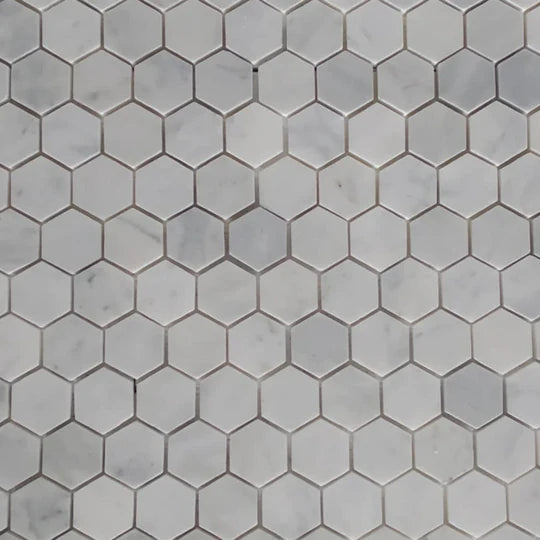 Carrara White Marble Hexagon Mosaic