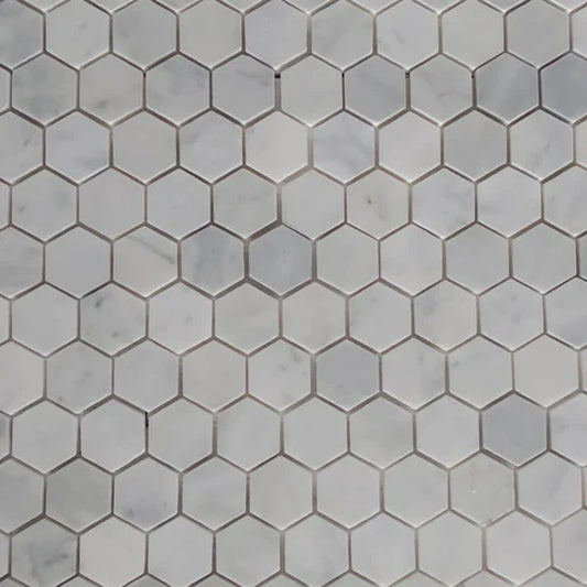 Carrara White Marble Hexagon Mosaic