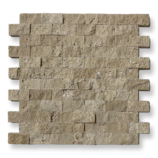 Classic Travertine 2.5 x 5cm Split Face Cladding 30.5 x 30.5cm sheet