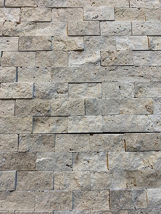 Classic Travertine 2.5 x 5cm Split Face Cladding 30.5 x 30.5cm sheet