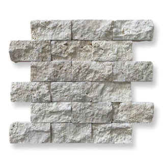 Classic Travertine 5 x 10cm Split Face Cladding 30.5 x 30.5cm sheet