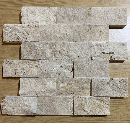 Classic Travertine 5 x 10cm Split Face Cladding 30.5 x 30.5cm sheet