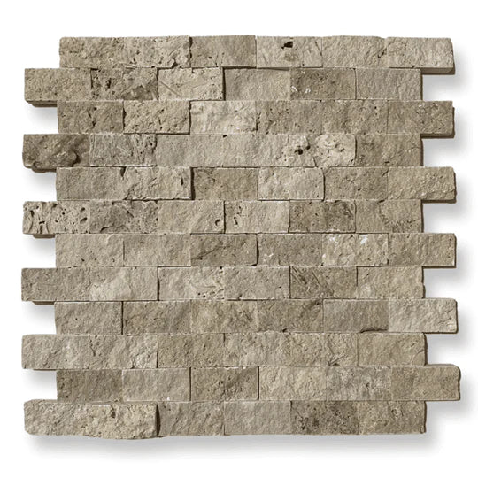 Rustic Travertine 2.5 x 5cm Split Face Cladding 30.5 x 30.5cm Sheet