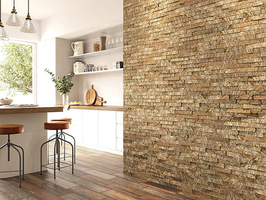 Rustic Travertine 2.5 x 5cm Split Face Cladding 30.5 x 30.5cm Sheet