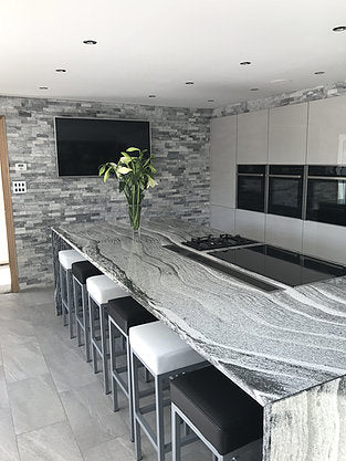 Silver Travertine 5 x 10cm Split Face Cladding 30.5 x 30.5cm Sheet