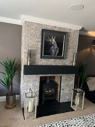 Silver Travertine 5 x 10cm Split Face Cladding 30.5 x 30.5cm Sheet