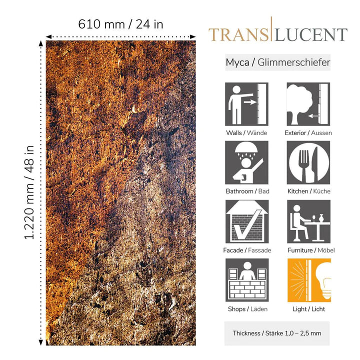 Translucent Cobre New Slate Sheet