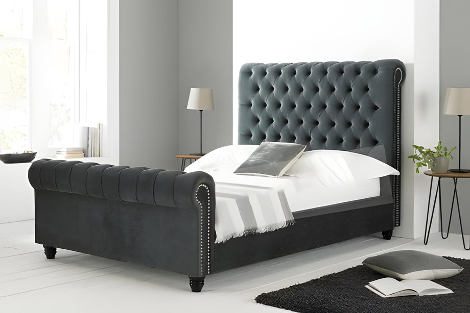 Tranto Chesterfield Sleigh Bed