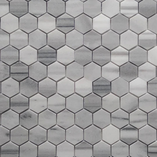Vista White Marble Hexagon Mosaic