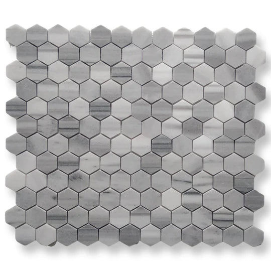 Vista White Marble Hexagon Mosaic