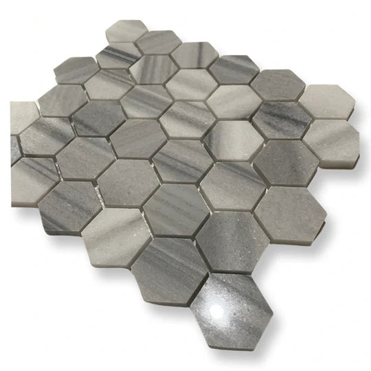Vista White Marble Hexagon Mosaic