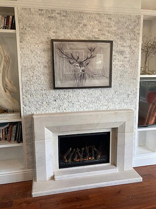 White Marble 2.5 x 5cm Split Face Cladding 30.5 x 30.5cm Sheet