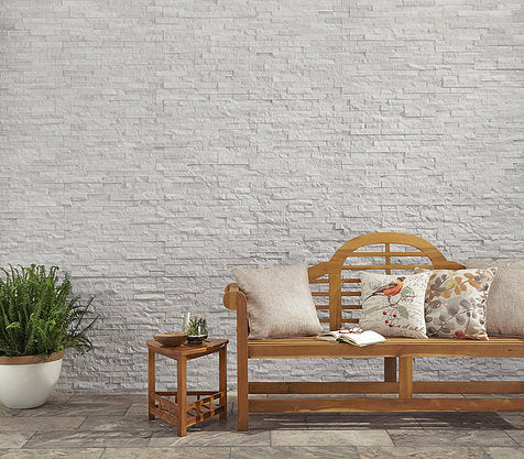 White Marble 2.5 x 5cm Split Face Cladding 30.5 x 30.5cm Sheet