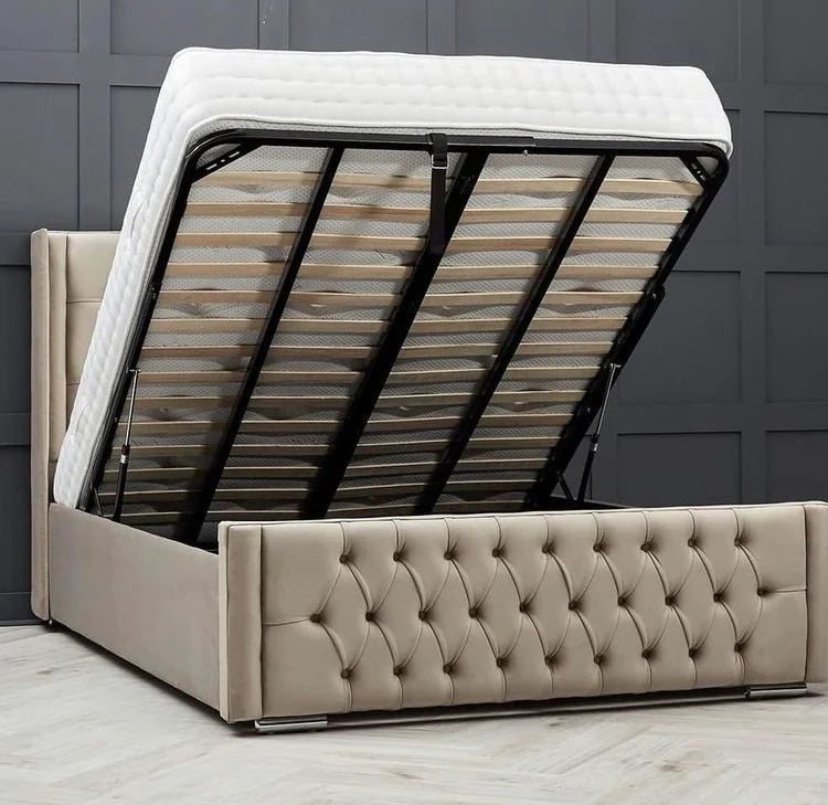 Safina Chesterfield Wing Bed