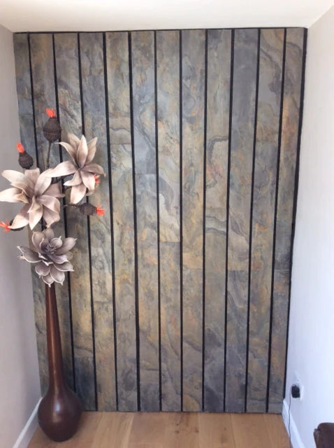 Burning Forest Slate Self Adhesive 60 x 30cm, Pack Of 6 Thin Sheets