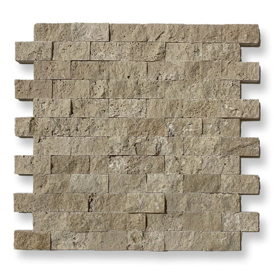 Classic Travertine 2.5 x 5cm Split Face Cladding 30.5 x 30.5cm sheet