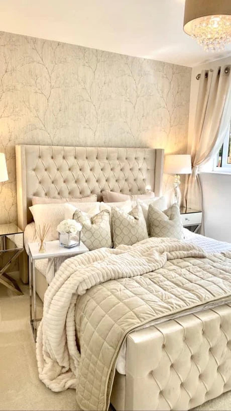 Mylia Chesterfield Wing Bed
